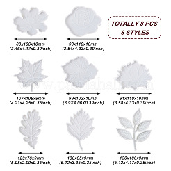 8Pcs 8 Styles Flower & Leaf DIY Cup Mat Silicone Molds&nbsp;DIY-FW0001-25