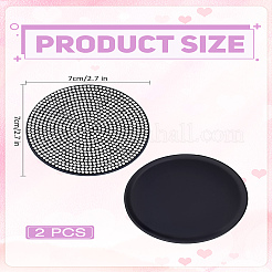 2Pcs Round Silicone & Rhinestone Coaster&nbsp;AJEW-LP0006-82