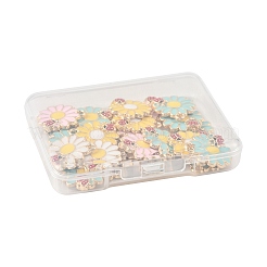 24本合金エナメルペンダント  カドミウムフリー＆ニッケルフリー＆鉛フリー  ライトゴールド  花とてんとう虫のチャーム  ラックめっき  ミックスカラー  18x16x2.5mm  穴：1.6mm&nbsp;ENAM-FS0003-77