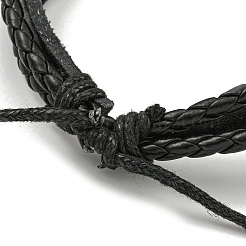 PU Imitation Leather Cord Triple Layer Multi-strand Bracelets&nbsp;BJEW-P329-04A-AS
