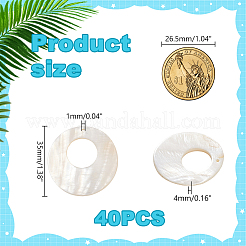 40Pcs Shell Pearl Pendants&nbsp;SSHEL-GA0001-18