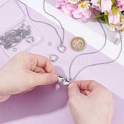 DIY 316 Stainless Steel Locket Pendant Necklaces Making Kits&nbsp;NJEW-HY0001-04B