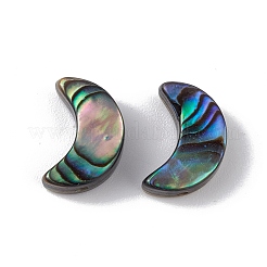 天然アワビシェル/パウアシェルビーズ  ムーン  カラフル  10x7x3mm  穴：0.9mm&nbsp;SSHEL-M021-05