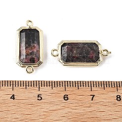 Natural Rhodonite Faceted Rectangle Connector Charms&nbsp;G-H323-04G-01