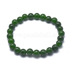Natural TaiWan Jade Bead Stretch Bracelets&nbsp;X-BJEW-K212-C-019