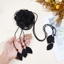 Polyester Flower Knot Tie Waist Belts&nbsp;AJEW-GF0014-10B