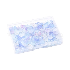 金属で編んだアクリルビーズキャップ  花  ブルー  11~11.5x11~11.5x2~4mm  穴：1.5~1.6mm  220個/セット&nbsp;OACR-FS0002-49A