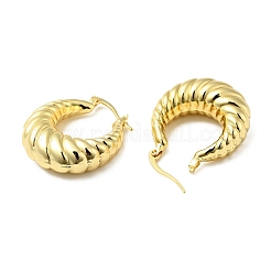 Brass Croissant Hoop Earrings for Women&nbsp;EJEW-A079-01G
