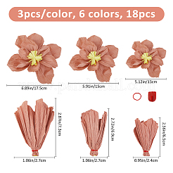 クレープ紙の花  クレープ紙の花  結婚式のパーティーの装飾用の造花  ミックスカラー  120~170x22~30mm&nbsp;DIY-FH0010-23