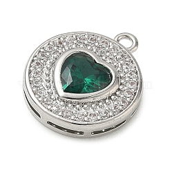 Brass Micro Pave Cubic Zirconia Pendants&nbsp;KK-CBA74BF-12P-01C