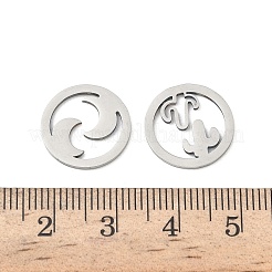 ステンレスペンダント201個  フラットラウンド  混合図形  ステンレス鋼色  15x1mm  10個/袋&nbsp;STAS-H246-02P