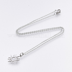 Non-Tarnish 201 Stainless Steel Pendant Necklaces&nbsp;NJEW-T009-JN122-40-1