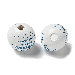 Printed Wood European Beads&nbsp;WOOD-G022-20A