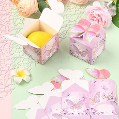 蝶の紙箱  ギフトバッグ  プレゼント用キャンディークッキー  ピンク  6x6cm&nbsp;ST-CJ0010-09