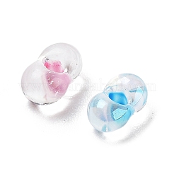 ガラスビーズ  オーバル  DIYブレスレットアクセサリー  ライラック  4x3x2mm  穴：0.8mm&nbsp;GLAA-U003-01O