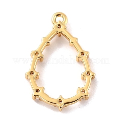 Eco-Friendly Brass Micro Pave Clear Cubic Zirconia Pendants&nbsp;ZIRC-C027-09G-RS