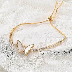 Adjustable Brass Shell Slider Bracelets&nbsp;BJEW-L699-01G
