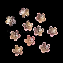染色・加熱ガラスビーズキャップ  5  - 花びらの花  ミックスカラー  10.5x11x4.7mm  穴：1mm&nbsp;GLAA-Z019-03
