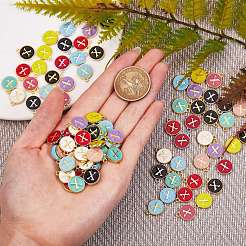 120Pcs 12 Colors Golden Plated Alloy Charms&nbsp;ENAM-SZ0001-64X