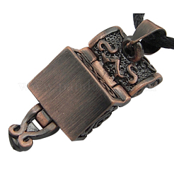 真鍮製の祈祷箱のチャーム  ブラッシング赤い銅  14x12mm  穴：4mm&nbsp;ECF137-1R