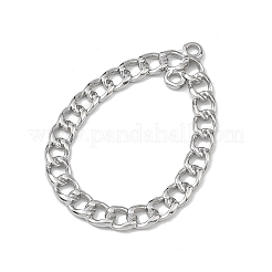 304ステンレスシャンデリア部品リンク  チェーン付きティアドロップ  ステンレス鋼色  44x30x1.50mm  穴：2mm&nbsp;SA-B006-03P-A