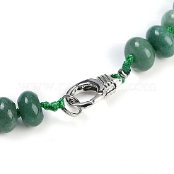 Natural Green Aventurine Rondelle Graduated Beaded Necklaces for Women Men&nbsp;NJEW-K388-02R