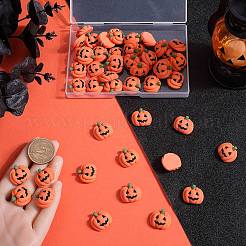 かぼちゃの不透明樹脂カボション50個  ハロウィン用  オレンジ  18x20x8mm&nbsp;RESI-SC0003-34