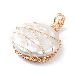 Natural Baroque Pearl Keshi Pearl Pendants&nbsp;PALLOY-JF00930