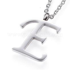 Non-Tarnish 304 Stainless Steel Initial Pendant Necklaces&nbsp;NJEW-P151-E-P
