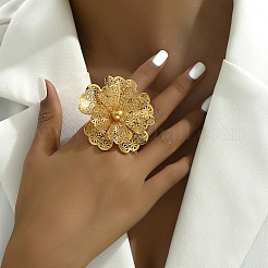 Elegant Middle Eastern Style Flower Iron Cuff Rings for Wedding Party&nbsp;RY8475