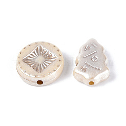 真珠色の不透明なアクリルビーズ  混合図形  アンティークホワイト  9~18x8.5~29x3~14mm  穴：1.6~4mm  約467個/500g&nbsp;OACR-T029-04A