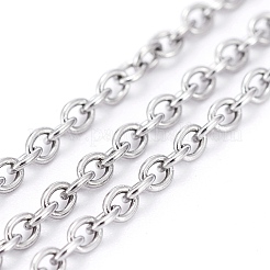 Non-Tarnish 3.28 Feet 304 Stainless Steel Cable Chains&nbsp;X-CHS-F006-02C-P