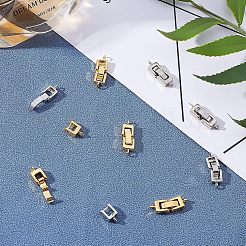 真鍮製折りたたみ式クラスプ  1穴  カドミウムフリー＆鉛フリー  ミックスカラー  22x7x4mm  穴：1mm&nbsp;KK-FH0001-11-RS