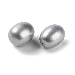 染色天然養殖淡水パールビーズ  片穴  ライス  グレード5a+  濃いグレー  9~12x9~9.5mm  穴：0.9mm&nbsp;PEAR-E020-27
