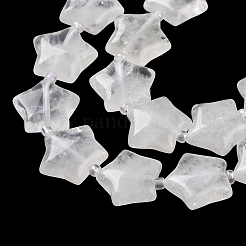 天然石クオーツクリスタルビーズ連売り  水晶  膨らんだ星  14~15.5x15~16x6.5~7mm  穴：1mm  約24~25個/連  15.55''~15.95''（39.5~40.5センチメートル）&nbsp;G-NH0005-027