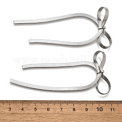 変色しない蝶結びの304ステンレススチール製スタッドピアス（女性用）  ステンレス鋼色  80x38mm&nbsp;EJEW-D104-04P