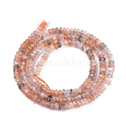天然マルチムーンストーン ビーズ 連売り  ロンデル  多面カット  3.5x2mm  穴：0.7mm  約156~157個/連  15.31インチ〜15.43インチ（38.9~39.2cm）&nbsp;X-G-R475-002A