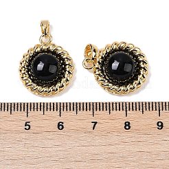 Brass with Glass and Imitation Agate Pendants&nbsp;KK-Q030-26G