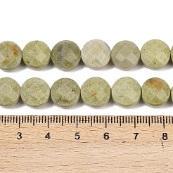 天然アラシャン瑪瑙ビーズ連売り  ファセット加工された菱形カットのコインビーズ  フラットラウンド  10~10.5x6.5~7mm  穴：1mm  約36個/連  14.65''（37.2センチメートル）&nbsp;G-F812-B02-02
