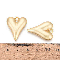 ラックメッキ合金ペンダント  ハート  カドミウムフリー＆鉛フリー  マットゴールドカラー  27.5x21.5x4mm  穴：2.7mm&nbsp;PALLOY-N179-42MG