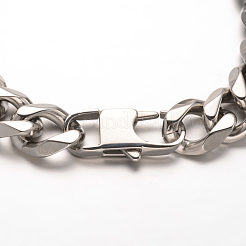 Tarnish Resistant 201 Stainless Steel Curb Chains Bracelets&nbsp;BJEW-L499-04P