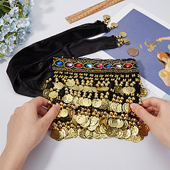 Golden Alloy Three Layers Flat Round Waist Belt&nbsp;AJEW-WH20002-09A