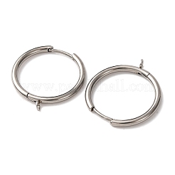 201 ステンレススチールフープピアス金具  316ステンレス鋼  カン付き  ステンレス鋼色  25x23.5x3mm  穴：1.8mm  ピン：1mm&nbsp;STAS-D379-06A-P