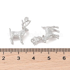 真鍮チャーム  カドミウムフリー＆ニッケルフリー＆鉛フリー  鹿  プラチナメッキ  20x15x7mm  穴：1.2mm&nbsp;KK-Q816-33P