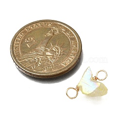 Electroplated Natural Quartz Nuggets Link Connector Charms&nbsp;PALLOY-JF04369-01