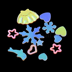 PVCスパンコール  縫製工芸品の装飾  混合形状  服/ウサギ/雪の結晶  サンゴ  1.5~12x3~12.5x0.3~2.5mm  穴：1~1.8mm  約1320個/袋&nbsp;PVC-E002-01A