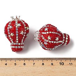 Crown Hot Air Balloon Acrylic Rhinestone Beads&nbsp;OACR-S048-03E