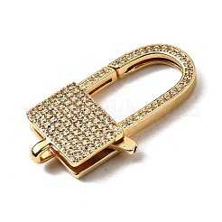 Brass Clear Cubic Zirconia Lobster Claw Clasps&nbsp;KK-Z078-48B-G