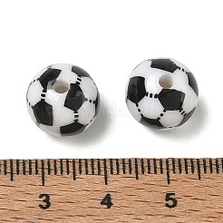 スポーツ用不透明アクリルビーズ  サッカー  ミックスカラー  12mm  穴：2.2mm&nbsp;AC-CBAC27C-02