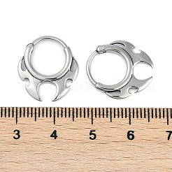 Fire Shaped 316 Surgical Stainless Steel Hoop Earrings&nbsp;EJEW-G416-35P